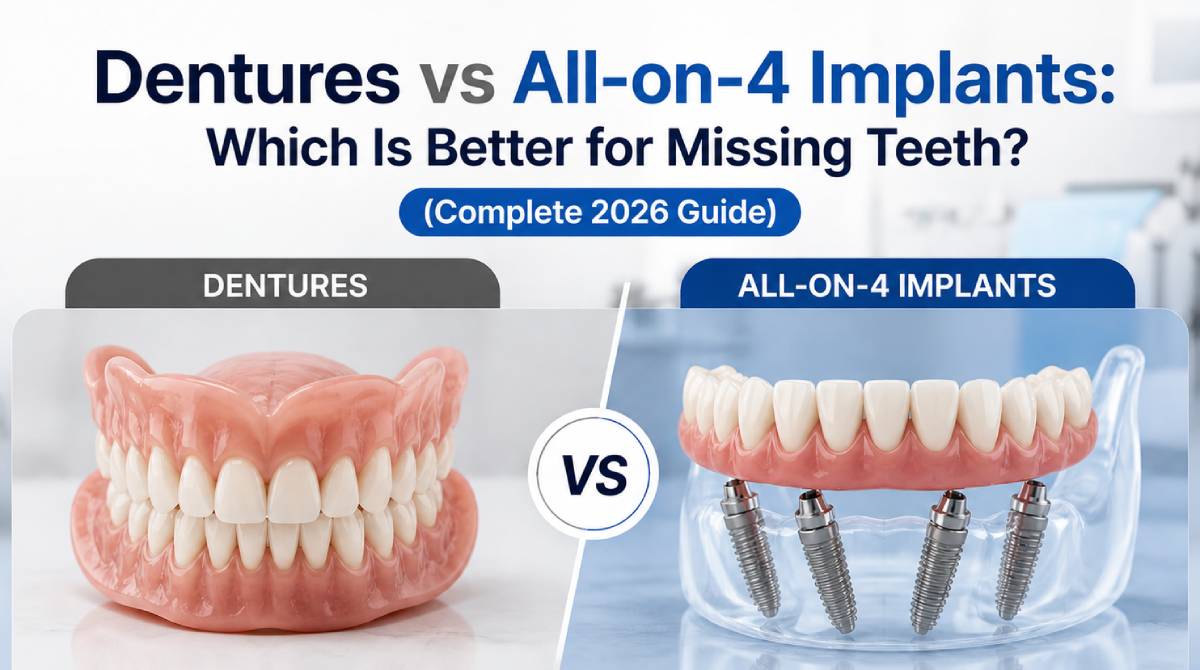 Dentures vs All-on-4 Implants: Which Is Better for Missing Teeth? (Complete 2026 Guide)