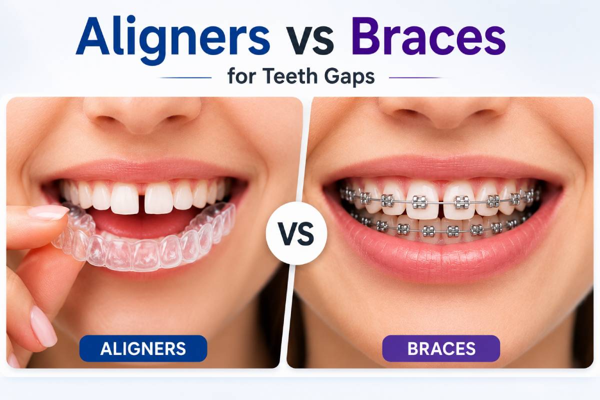 How to Fix Gaps Between Teeth: Causes, Problems & Best Teeth Alignment Treatment in Dubai 2 Aligners vs Braces for Teeth Gaps