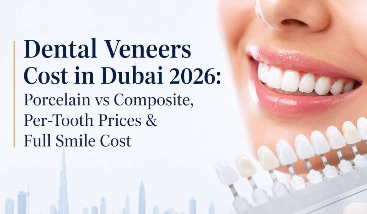 Dental Veneers Cost in Dubai 2026: Porcelain vs Composite, Per-Tooth Prices & Full Smile Cost
