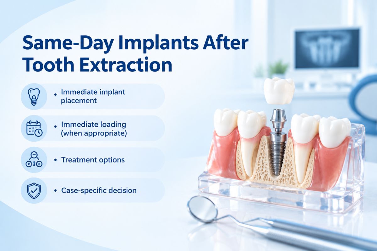 Same-Day Dental Implants vs Traditional Dental Implants in Dubai: Which Treatment Is Better? 1 same day implants after tooth extraction